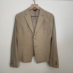 Brooks Brothers Loro Piana Stellita Fit Tan Blazer Womens Size 4 Wool
